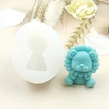 1pc Handmade Silicone Mold For Crafting Cartoon Sitting Lion Figurine - White - View 1