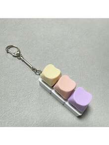 1pc Heart Switch Tester Keychain - Press Fidget Toy With Keyboard Buttons, Valentine's Stress Relief Sensory Keyrin - Multicolor - View 6