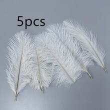 5pcs Artificial Ostrich Feathers, Wedding Home Decor, Dining Table Centerpiece, DIY Costume Accessory, Floral Arrangement Material - Multicolor - View 9