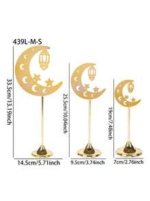 1pc Retro Iron Candle Holder, Metal Decor, Luxury Candlestick, Minimalist Design, Suitable For Home Decor, Romantic Dinner, Star & Moon Lantern Shape - Multicolor - View 7