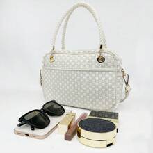 Vegen Leather Checkered Crossbody Bag For Women Small Cute Vegan Leather Purses Boho Shoulder Plaid Handbags Top Handle Satchel Bag Wide Strap Woven Bum Bag |   Stylish Woven Crossbody Bag Adjustable Strap For Travel Festivals & Everyda PU Leather Checkered Clutch Purses Underarm Shoulder Handbag - 杏白格子 - 查看 12