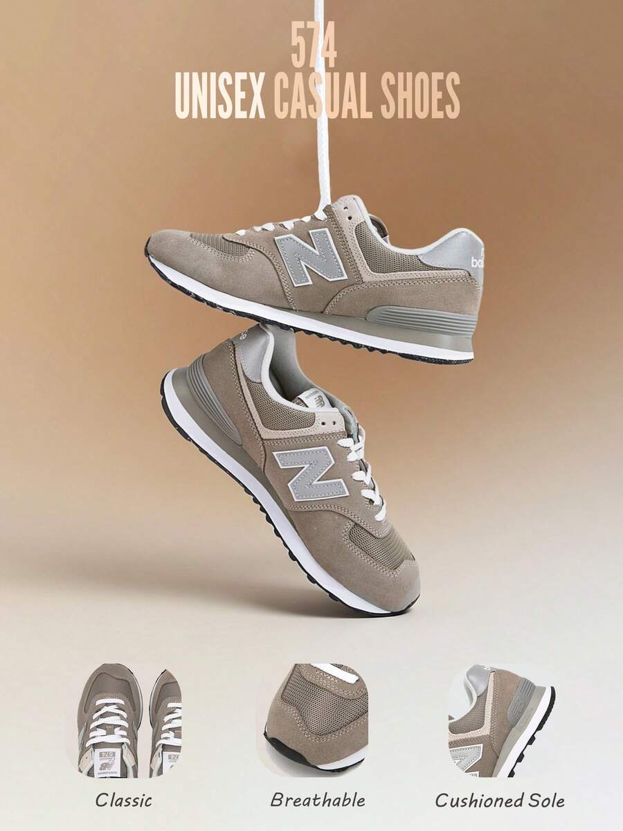 New Balance 574系列跑步鞋，低帮，减震，男女款，户外，短跑，健身训练，日常通勤，ML574EVG-D - ML574EVG-D - 查看 1