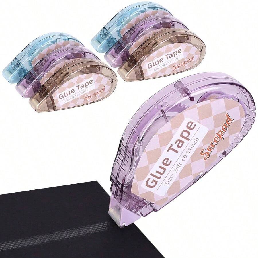 Scrapbook Tape, 4 Pack Double Sided Tape Roller Crafts, Adhesive Runner Scrapbooking Supplies Journaling School Office Teacher Supplies And Adults, 0.3INx 26FT - 0.3吋 x 26英尺 + 6 - 查看 1