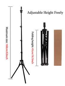 nunify Soporte de peluca reforzado con trípode, soporte ajustable para cabeza de maniquí para capacitación en cosmética y peluquería, soporte de peluca metálico negro de 63 pulgadas para exhibir pelucas, herramientas útiles para el salón para el peinado