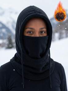 1pc Winter Outdoor Cycling Balaclava Hat, Ski Windproof Warm Thick Fashionable Versatile Unisex Beanie