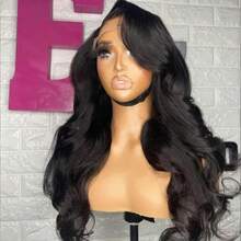 PQL 200% 密度 34 英寸 自然黑色 13x4 13x6 高清透明水波纹蕾丝前额假发 预拔发际线假发 无胶水波纹假发 真人混纺发 女士时尚假发 适合日常佩戴或聚会 - 自然色&黑色系 - 查看 1