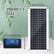 ZGZXSEXHZ 10W Flexible Solar Panel With Controller Kit, Lightweight & Bendable, Suitable For 18V Battery, For Camping, RV, Boat And Outdoor Power Supply - 10W Flexible Solar Panel + 100A Controller - View 4