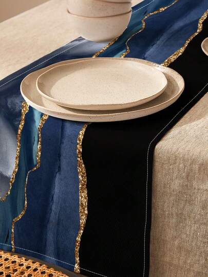 1 件几何图案桌旗/餐垫，适用于节日、派对、生日、晚宴、厨房和餐厅餐桌装饰，四季皆宜的家居装饰