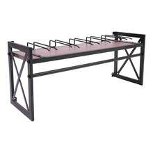 SENDERPICK Wine Racks With 5 Stem Glass Holder Wall-Mounted Wine Rack Rustic Metal Hanging Wine Holder - 黑色 - 查看 2