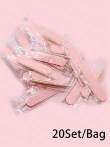 JEARLYU 10Set/20Set/Bag Pink/Purple 6cm Wood Slice Abrasive With 7.5cm Boxwood Stick Nail Art Tool - Multicolor - View 6