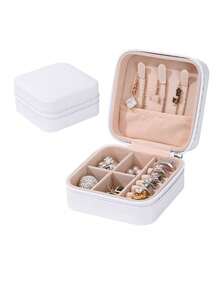 Large Capacity Jewelry Box, Jewelry Organizer Box, Multi-Function Jewelry Display Box, Jewelry Storage Box, Portable Travel Jewelry Box, Women's Gift Box, Small Jewelry Box For Earrings, Necklaces, Rings, Compact Jewelry Box, Minimalist Travel & Home Jewelry Box, Travel Essential, Cruise Essential, Back To School Essential, Ring, Necklace, Earring Storage Box, Perfect Gift For Women - Multicolor - View 13