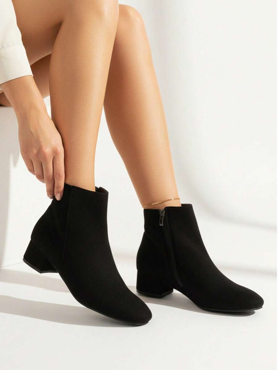Casual Side Zipper Office - Black - View 1