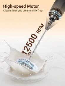 Teckwe 奶泡器、强力手持奶泡器、迷你奶泡器、咖啡搅拌器、适用于咖啡、拿铁、卡布奇诺、抹茶、热巧克力的不锈钢饮料搅拌机、便携式奶泡机、电动无线搅拌机迷你咖啡机学校用品返校 - 彩色 - 查看 4