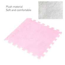 FIAN Cryfokt Alfombra de Espuma de Felpa Entrelazada Losetas Cuadradas Entrelazadas con Superficies Antideslizantes Alfombras Suaves de 12 2 X 11 8 Pulgadas para Dormitorio Guardería Sala - Rosado - Ver 2
