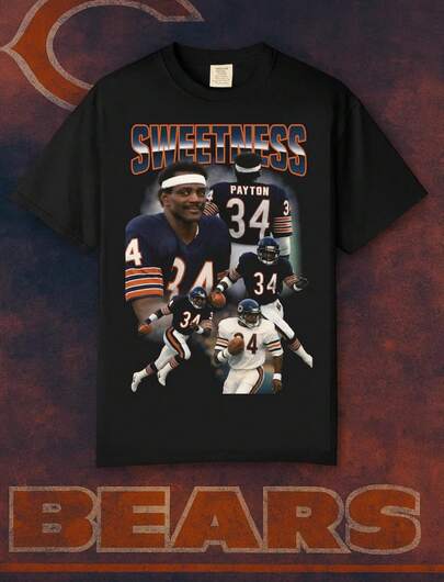 Walter Payton Bootleg Shirt _ Sweetness  Retro Football Tee