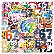 50 piezas Pegatinas de los números seis y siete de Numberblocks, pegatinas divertidas, lindas, estéticas de Numberblocks, pegatinas coloridas de vinilo resistentes al agua para portátil, teléfono, coche, monopatín, botellas de agua, scrapbooking, computadora, diarios, regalos - Multicolor - Ver 3