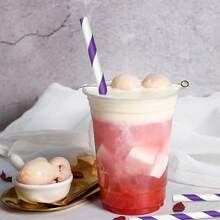 Paquete de 25/100 pajitas de papel a rayas de colores variados - 6 x 197 mm | Perfectas para café, cócteles, té con leche y como decoración para cumpleaños, bodas y fiestas en cualquier ocasión. Se disuelven en agua. - Multicolor - Ver 9