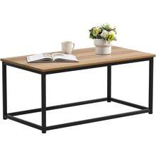 Mesa de Centro para Sala, Mesa de Centro Minimalista con Estructura de Metal, Fácil de Montar, Mesa para Cafe para Sala de Estar Oficina Balcón, 90x48x40cm - 1 - Ver 9