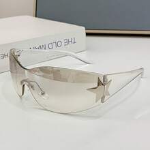 Fashion Frameless Five-Pointed Y2K Personality Glasses G9PN - Black and Gray - View 2