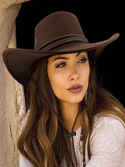 Sombrero vaquero retro con correa con cabeza de toro - ala ancha, beige/tostado/negro, ajustable y elástico para hombres y mujeres - estilo western, exclusivo para eventos con temática country - sombrero vaquero/de mezclilla