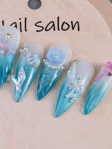 Summer Ocean DIY Nail Art Decorations - Acrylic Beads And Pendants, Including Dolphin, Starfish, Shell And Mermaid Tail Patterns, Suitable For Nail Art, Resin Jewelry, Lip Gloss And Phone Case Decoration Nails - Multicolor - View 7