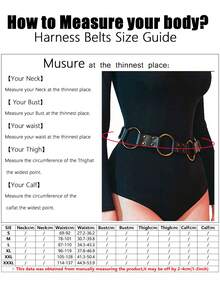 1pc Women's Versatile Casual Punk Metal Buckle Rivet Waist Belt, Western Cowboy Style, Suitable For Daily And Party Wear - Black - View 6