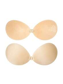 2/1 Pair Adhesive Push-Up Bras, Reusable Strapless Front Closure Invisible Nipple Covers, Women Lingerie & Accessories - Multicolor - View 20