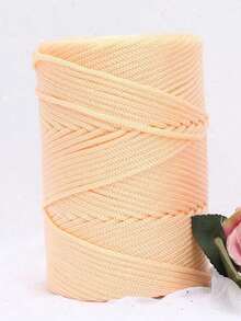 1pc Lightweight Hollow Ramie Yarn, Handmade, High-Quality Polyester Braided Rope, Suitable For Crochet, Bags, Wall Hangings, Carpets, DIY Crafts