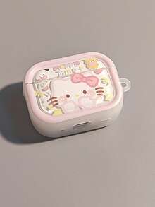 Sanrio 1pc Thick Headphone Protective Case With Kitty Cat Pattern, Compatible With Apple 1/2/3/4/Pro/Pro2/Pro3 - Pink - View 4