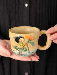 1pc Creative Personalized Ceramic Coffee Mug, Cute & Interesting Ceramic Mug, For Home Use, Party Soda Cup, Afternoon Tea Cup, Office Cup, Unisex Water Cup, Toothbrush Cup, Holiday Gift, School Supplies - Multicolor - View 5