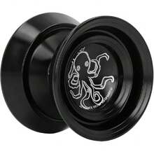 Yoyo Sensible, Aleación de Aluminio Y Metal Yoyo Profesional con Guante, 3 Cuerdas Y Patrón de Pulpo Reemplazo Avanzado de Bola de Yoyo de Metal para Principiantes, Profesionales, Niños(Negro),37564513 - Multicolor - Ver 2