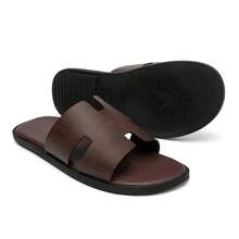 2025 Summer New Men's Casual Non-Slip Slippers, Open Toe Soft Bottom Sandals - Dark Brown - View 5