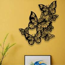 Butterfly Metal Wall Art - Elegant Black And White Iron Sculpture, Delicate Leaf Design, Suitable For Indoor/Outdoor Home Decor, Applicable To Living Room, Kitchen, Garden, Office Wall Hanging Decoration, Butterfly Decor - Black - View 8