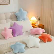 YRXRUS Star Pillows, Light Gray Star Shaped Pillow, Decorative Throw Pillow Gifts, Cute Plush Room Decor, Fluffy Faux Rabbit Fur 18"X18" Pillows For Living Bedroom - ColorC - 查看 5