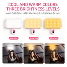 buguangdeng Cold And Warm Dual Color Temperature 1pc Mini Pocket Fill Light With 1 Clip, 3 Brightness Levels, Portable & Compact, Suitable For Smartphone, Camera, Laptop, Photography, Video Call, Makeup, Lighting, Built In 200mAh Battery Women's Day Gift - Charging Model - View 1