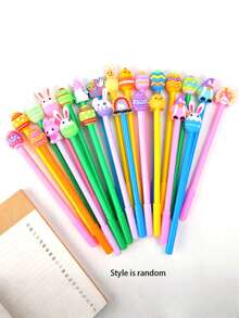 6/12/24pcs - Easter Pen Bulk Rabbit Gel Ink Pens Easter Gift 0.5mm Ink Cute Ballpoint Pens Office School Supplies Award, Creative Easter Gifts (Rabbit, Easter Egg, Gnome, Chick Styles) - Multicolor - View 9