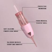 Conjunto de 20 agulhas profissionais para tatuagem, ideais para maquiagem permanente em sobrancelhas, delineador e lábios. São agulhas descartáveis de , projetadas especificamente para máquinas de tatuagem. - Rosa - Ver 7