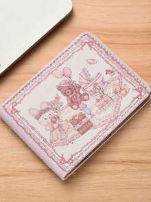 兔子和熊，驾驶证和野餐系列原创设计可爱蕾丝保护套和卡包，适合女孩的卡夹、钱包、名片夹、信用卡夹、身份证夹、女孩照片卡夹、女孩钱包、迷你钱包、卡包 - 彩色 - 查看 5