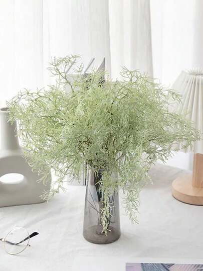 6/12件装仿真植物，仿真蕨类，17.8英寸，迷迭香枝，仿真绿色植物灌木，乡村农舍风格中心装饰，桌面厨房架，餐桌摆件，户外抗紫外线花园植物，生日和毕业礼物