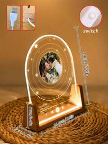 1pc Personalized Vinyl Record With Photo Music Light Board, Small Night Light, LED Photo, Suitable For Women, Men, Couples, Families, Boyfriends, Girlfriends, Can Customize Valentine's Day, Father's Day, Mother's Day, Anniversary Customized Gifts, LED Lamp Stand With Acrylic Plaque, Acrylic Song Plaque, Anniversary Gift, Birthday Gift, Bedside Lamp, Gift Giving, Commemoration, Holiday Gift, Holiday Blessing - Huang Guang - View 6