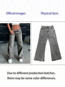 Teens/Young Women's Casual Solid Color Jeans - Grey - View 9