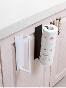 Self-Adhesive, No Drill Paper Towel Holder - This Heavy Duty, Damage-Free Wall-Mounted Towel Rack Is Suitable For Bathroom And Kitchen, With Strong Adhesiveness, Fresh-Keeping Film Structure, And Shelf-Like Design For Easy Installation Without Screws Or Other Hardware Tools.