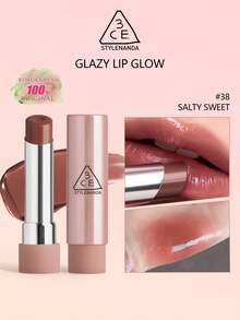3CE GSlouchy Lip Glow 38 Salty S SN，保湿亮泽唇彩，水润透明配方，不粘腻，打造玻璃般唇妆效果，日常唇部护理，韩妆必备，3.2克/0.11盎司，K-Beauty - 38 Salty s SN - 查看 2