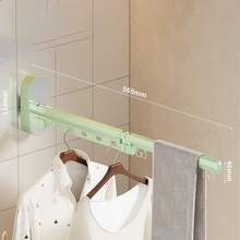 3 piezas Tendedero plegable montado en la pared con ventosa, percha retráctil para ropa interior sin taladro para balcón del hogar - Multicolor - Ver 8