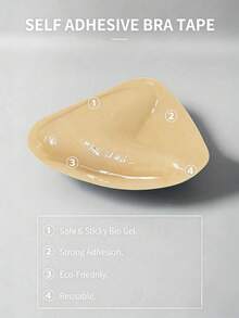 1 Pair Double-Sided Breathable Self-Adhesive Bra Pads, Thickened Triangle Push-Up Design, Reusable, Invisible Bikini Bra Inserts, Suitable For Swimming - Multicolor - View 7