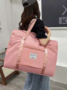 1个大容量绗缝洗衣袋，防水可折叠旅行手提袋，可用作随身行李、旅行包、简易行李袋（款式随机），适合旅行、宿舍、卧室、返校、过夜包、健身包、周末包 - 粉色 - 查看 3