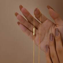 1pc Engraved Name Bar Necklace Custom Name Necklace Custom Bar Necklace Engraved Bar Necklace Gift For Mom Personalized Minimalist Bar Name Valentine's Day Gift - Multicolor - View 5