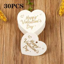 30pcs Valentine's Day Heart-Shaped Cards | Gold Foil Embossed Gift Packaging Labels, Gift Tags For Valentine's Day Celebration, Available In Red And Gold Colors. - Multicolor - View 10