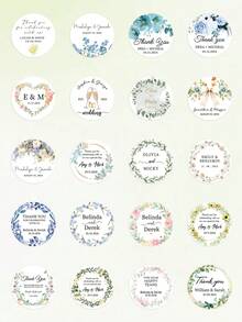 35 Stück personalisierte Hochzeit Dankeschön Aufkleber - 17 Stile, Gastgeschenk Aufkleber, Party Gastgeschenk Etiketten, Süßigkeitenverpackung Aufkleber, Hochzeit Umschlag Siegel - Einfach zu verwenden, wasserfest, personalisierter Schmuck, personalisierte Geschenke, personalisierte Hochzeit, angepasste Aufkleber, Heim Erfrischung, Weihnachtsdekoration, für Einweihungsparty