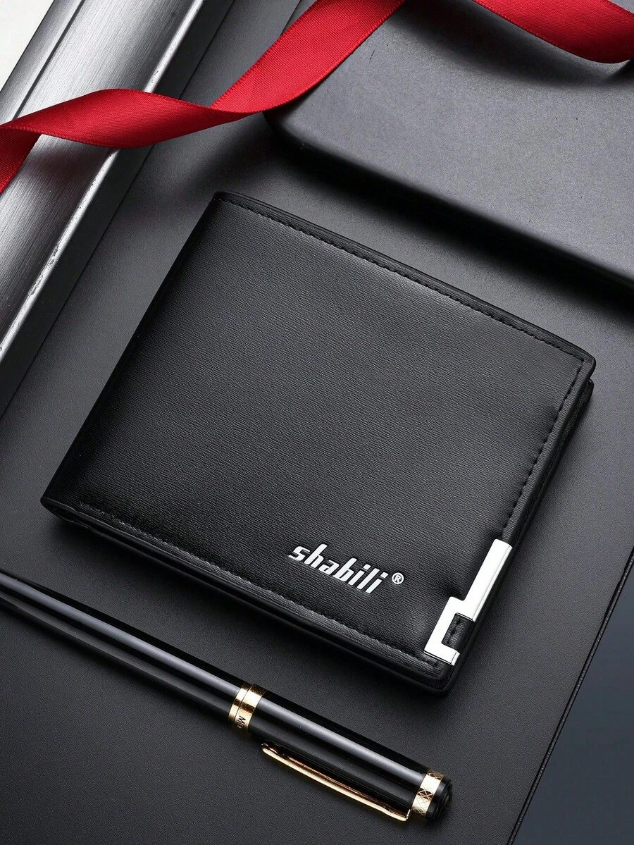 SHABILI New Style Short Men's Wallet Vintage Youth Super Thin Wallet Student Multi-Function Card Holder Men's Leather Wallet For Men Wallet Mini Wallet Purse Wallet Men Wallet Leather Small Wallet Travel Essential Badge Holder Id Card Holder Id Holder - Black - View 1